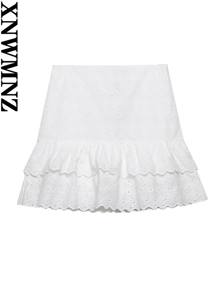 Ruffled Skort/Embroided Crop Top