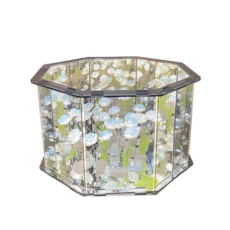 Floral Glass Cube (Night Light)