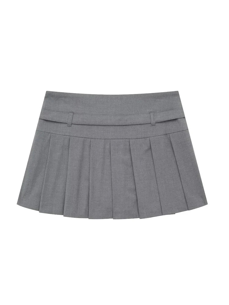 Autumn Box Pleat Mini Skort (Vintage Belt)