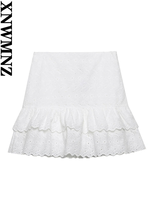 Ruffled Skort/Embroided Crop Top