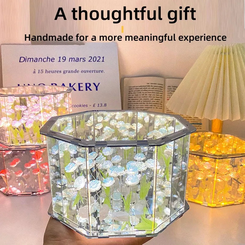 Floral Glass Cube (Night Light)